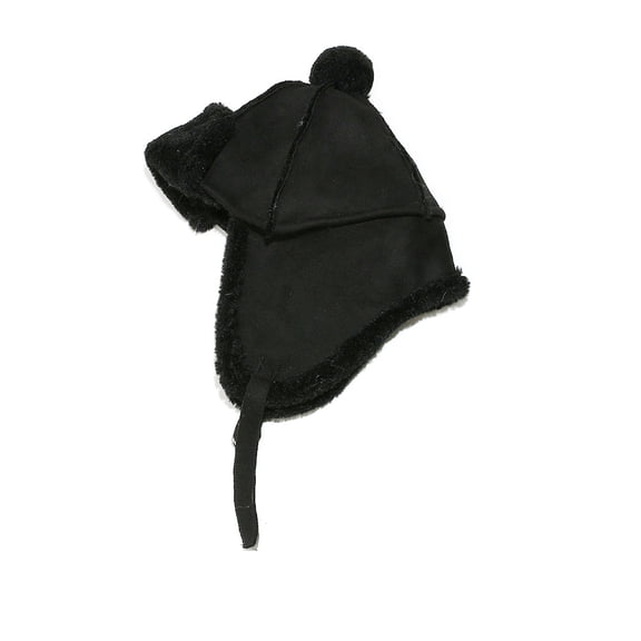 lhwanj Bat Shape Fleece Trapper Hat with Fleece Lining Winter Warm Windproof Headwear Black