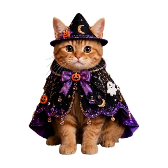 lhwanj Cat Halloween Costumes - Pet Cosplay Cloak Photo Prop, Cat Dress-Up Costumw | Cat Role Play Apparel for Kittens Home Party Gathering Outdoor Photography