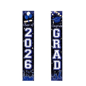 lhwanj Class of 2026 Banner Graduation Party Decorations Congrats Grad Banner Hanging Door Porch Signs for 2026 University and Senior High School Graduation Decorations