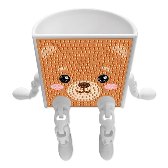 lhwanj Cute Cartoon DIY Diamond Painting Pen Holder Kit, Animal Pattern Diamond Art Storage Box, Handcraft Decor Pencil Cup for Office Home Desktop Decoration