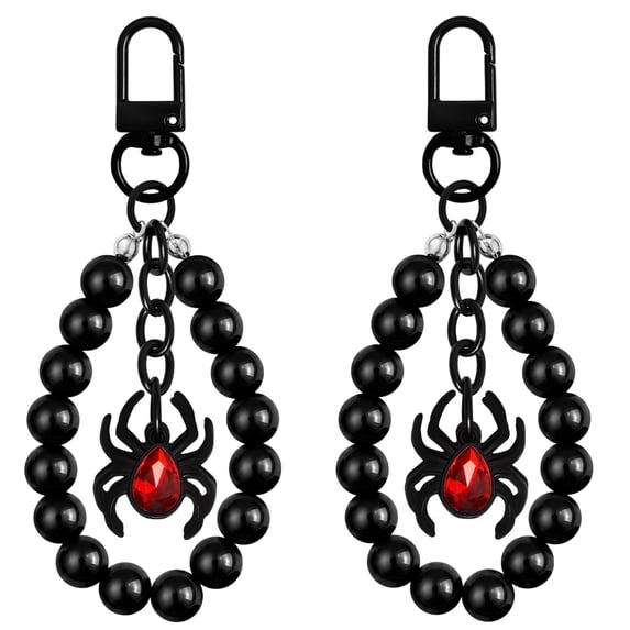 lhwanj Halloween Bead Garland Decor Clips 1/2/3 Pack, Spooky Themed Keychain Bag Charm Ornaments for Party Accessories, 1.57x3.94in