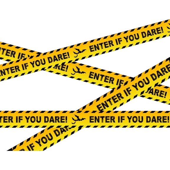 lhwanj Halloween Caution Tape Barrier, PE Plastic Scene Isolation Tape for Haunted House Party Yard Decor, 354.33x2.95in