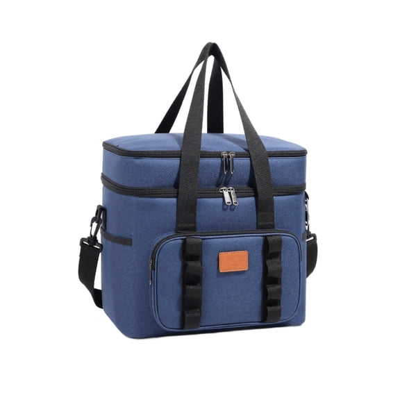 lhwanj Oxford Fabric Double Lunch Box - Zipper Convertible Crossbody Handheld Insulated Large Capacity for Outdoor Camping Travel Work Adults Pack 24L