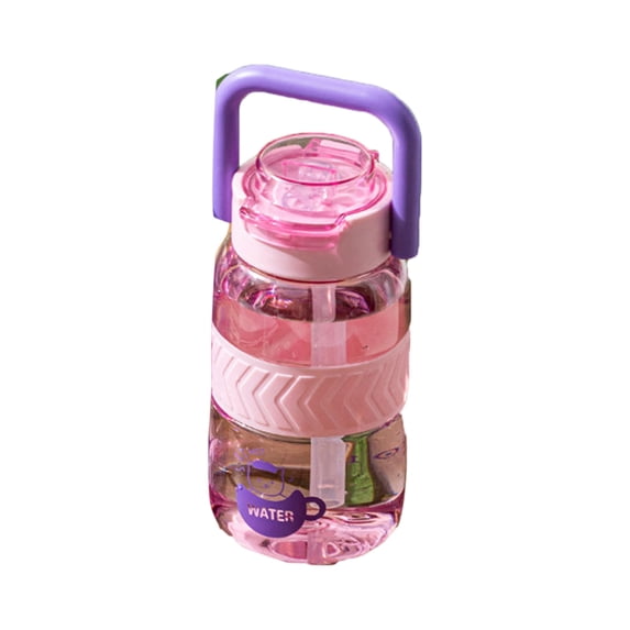 lhwanj Water Bottle, BPA-Free, Leakproof Flip Straw Lid, Reusable Clear Water Bottle for Boys & Girls