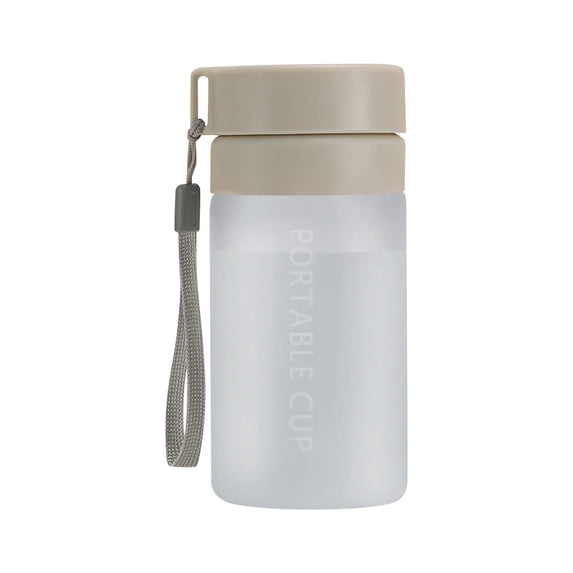 lhwanj Water Bottle, Clear Bottle with Scale Line Rope Handle Design,Cup Holder Leakproof One Hand Use Easy Carried.