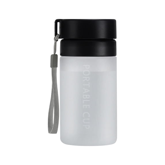 lhwanj Water Bottle, Clear Bottle with Scale Line Rope Handle Design,Cup Holder Leakproof One Hand Use Easy Carried.