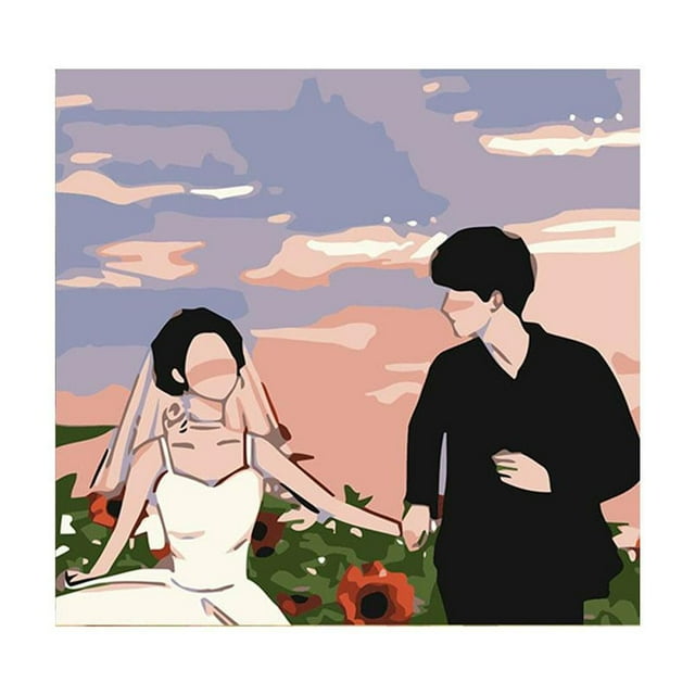 lianhanyi DIY Digital Oil Painting Couple Number Painting W/ For