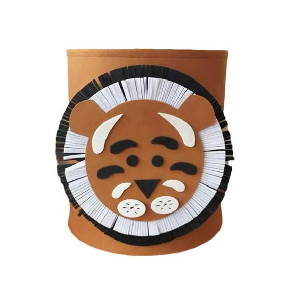 lianhanyi Felt Animal Storage Basket with Lion Elephant and Tiger Design Ideal for Lot H9