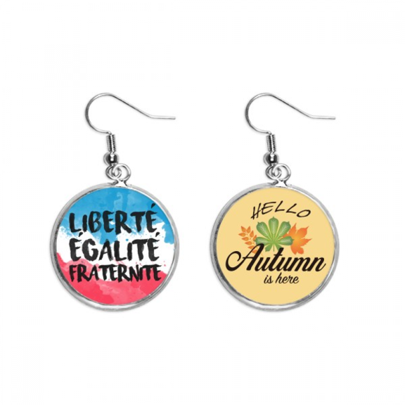 liberte egalite fraternite france mark flag earring dangle autumn earring jewelry