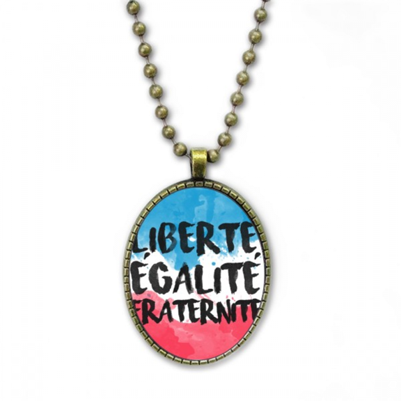 liberte egalite fraternite france mark flag necklace vintage chain bead pendant jewelry collection