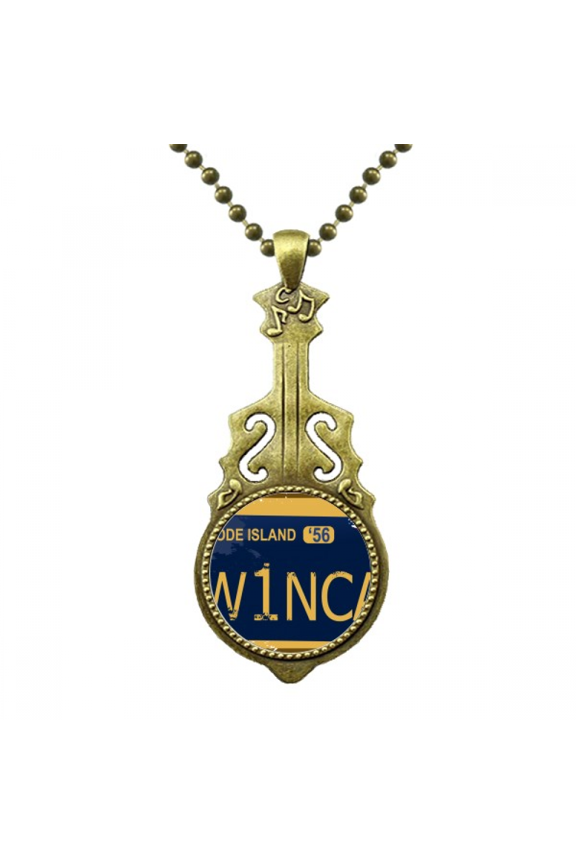 licence plate usa american car number necklace antique guitar jewelry music pendant