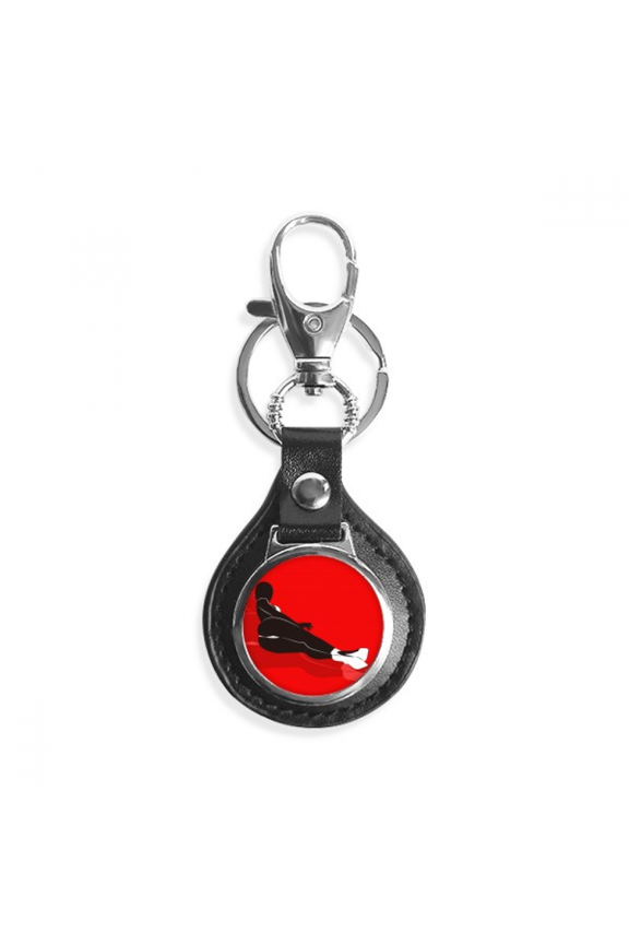 lie down red beautiful woman key link chain keyholder finder hook metal