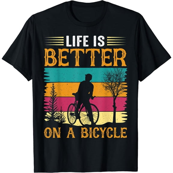 life is better on a bicycle Riding for lovers Cycling Cranky T-Shirt Black Large