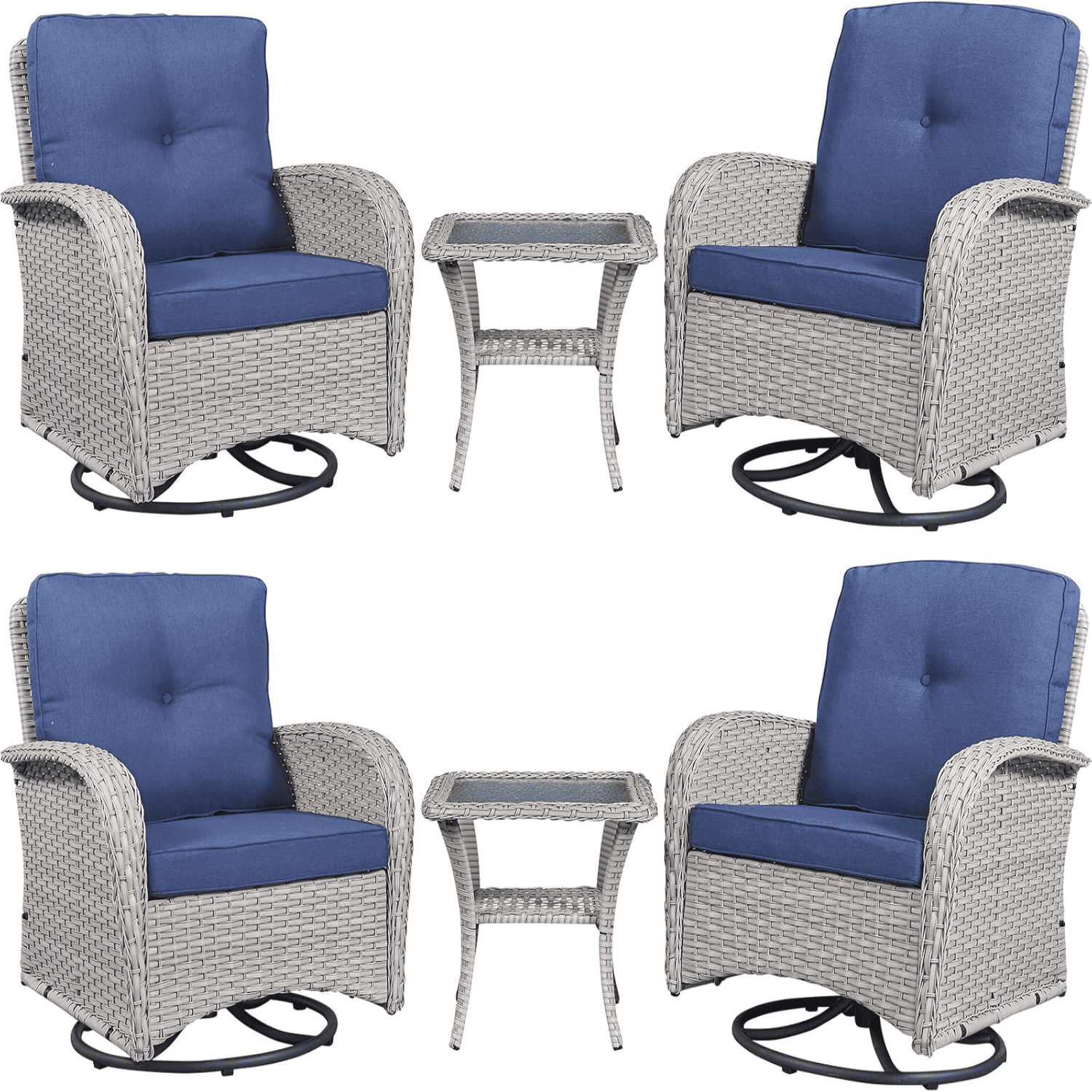 lifeboombiulife Patio Chairs Outdoor Rocking Chair - Wicker Rattan ...