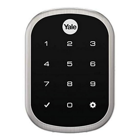 liftmaster myq key free smart lock with touchscreen, deadbolt, in satin nickel with myq smart garage control (lmdbpack-sn & 821lmc)
