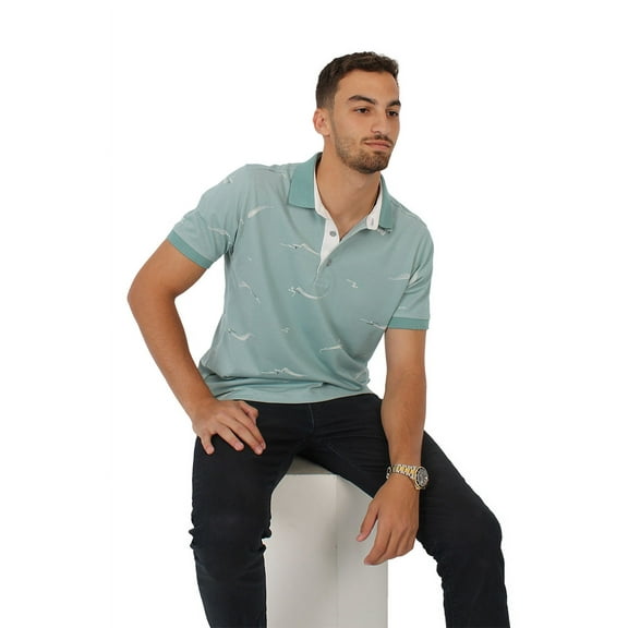 light Blue printed collar shirt