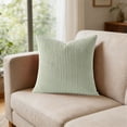 thumbnail image 1 of light Green Set of 1 Summer Decorative Throw Pillow Covers, 17x17 Inch for Sofa Living Room, Soft Neutral Boho Couch Pillow Covers for Home Decor, Square Pillow Cases for Cushions, 1 of 5