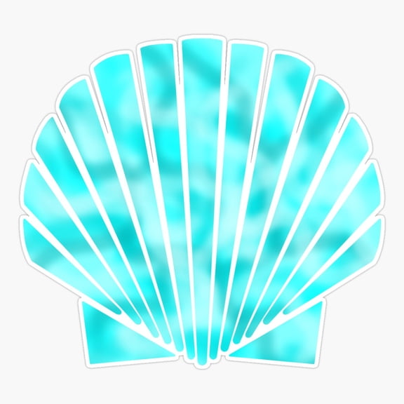 light blue shell seashell Sticker