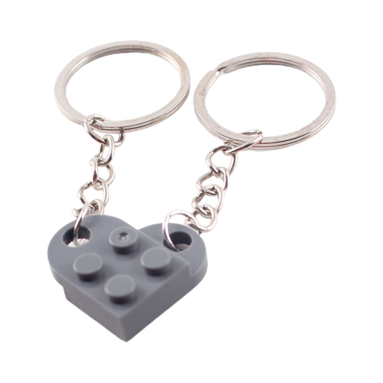 light gray two bamboo key ring+1 love building block combined into one