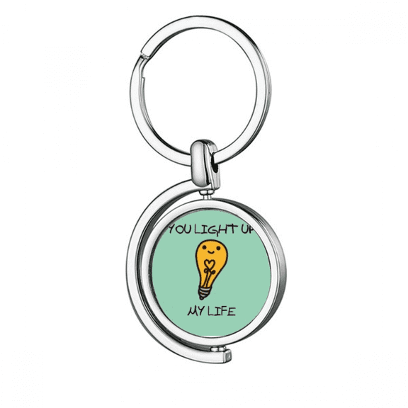 light s encouinteraction rotating keychain metal keyring holder