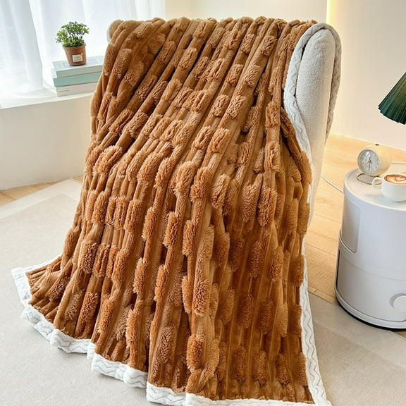 Ultra Soft Throw Blanket for Couch Bed Sofa 50x60 inches, Reversible Cream Blanket Microfiber Fluffy Fuzzy Cozy Knit Throws for Women Mothers Birthday Gifts