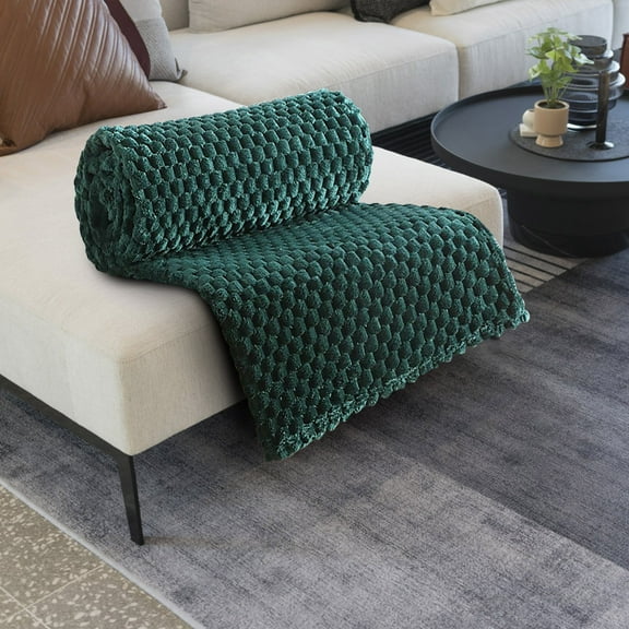 Sage Green Fleece Blanket for Couch - Checkered Throw Blanket for Women, Cute Soft Cozy Throw for Girls, 50x60 Inches