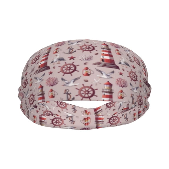 lighthouse rudder bird Sports Headbands for Men/Women Workout Headband Sweat band Headbands for Running, Yoga, Cycling, Football, Stretchy Unisex Hairband