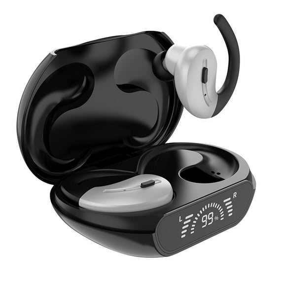 lighting Sleep Earbuds Bluetooth 5.4 in Ear Light-Weight Headphones, Mini Sleep Headphones Small Design for Side Sleepers, 47H Playtime with Charging Case, Clear Calls Earphones