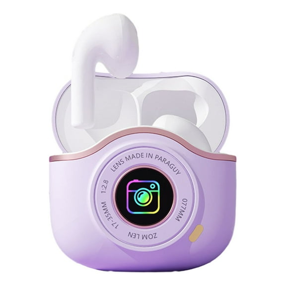 lighting Wireless Earbuds Bluetooth 5.3 Headphones 90 Hrs Playtime Earbuds with Wireless Charging Case Power Display Over-Ear Earphones with Earhooks Waterproof Stereo Headset