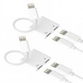 thumbnail image 1 of Lightning Headphone Jack Adapter (2 Pack)for iPhone 14 13 12 for iPad Charging AUX Audio Cable Splitter Car Dongle Connector for Apple MFi Certified Dual lighting Double Port Earphone Charger Adaptor, 1 of 7