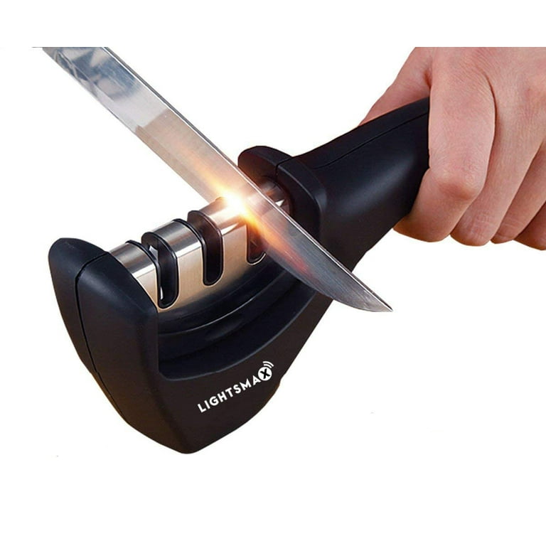LIGHTSMAX Manual Knife Sharpener with 3-Stages LIGHTSMAX Manual Knife Sharpener with 3-Stages