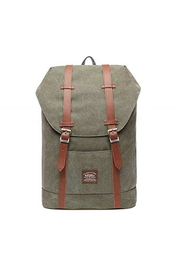 lightweight outdoor backpack, kaukko travel casual rucksack laptop daypack for 15" (3green)