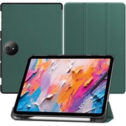 [lihoulai] for TCL NXTPaper 11 Plus Tablet Case,TCL Tablet 11.5Inch Case, Ultra Thin, Protective Case, Trifold, Magnetic Closure, Stand, Shockproof, Ultra Lightweight, with Pencil Holder, Dark Green