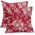 thumbnail image 1 of liiduwuibds Pink and Cream Floral Pillow Covers 18x18 Inch Set of 2 Vintage Throw Chinoiserie Flower Pillowcases Farmhouse Cotton Linen Cushion for Couch Bed Sofa Chair Home Decor, 1 of 8
