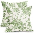 thumbnail image 1 of liiduwuibds Pink and Cream Floral Pillow Covers 18x18 Inch Set of 2 Vintage Throw Chinoiserie Flower Pillowcases Farmhouse Cotton Linen Cushion for Couch Bed Sofa Chair Home Decor, 1 of 8