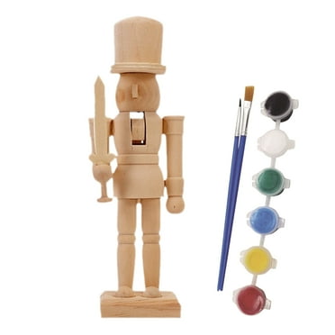 liilaimic Wooden Nutcracker Unpainted, 1 Piece