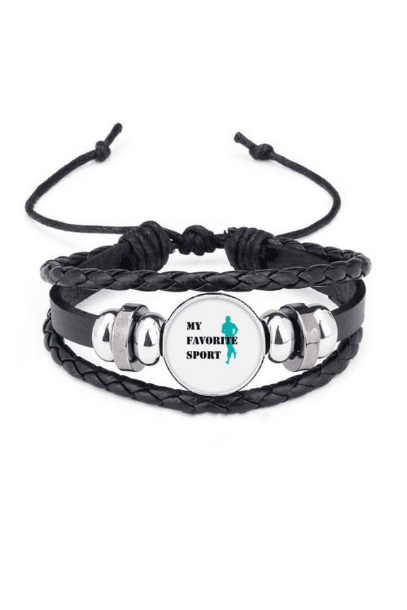 like sports fitness balanced jogging bracelet braided leather woven wristband