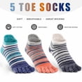 thumbnail image 1 of likloks 3 Pairs Cotton 5 Toe Socks for Men & Women, Breathable Moisture Wicking Low Cut Striped Athletic Socks for Running, Cycling & Sports Medium, 1 of 6