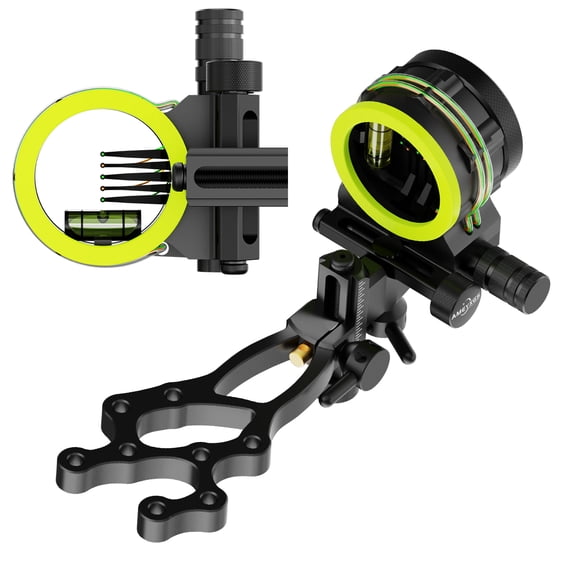limaity 5 Pin Compound Bow Sight 4X 6X 8X Lens .019" Micro Adjustable Archery Hunting