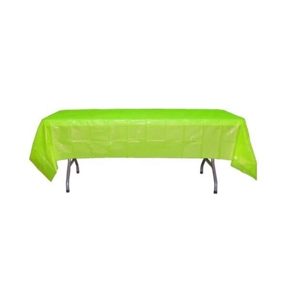 Lime Green Table Cover - Disposable Plastic - 54in. x 108in. Rectangle - 1 Piece (fdp90029)