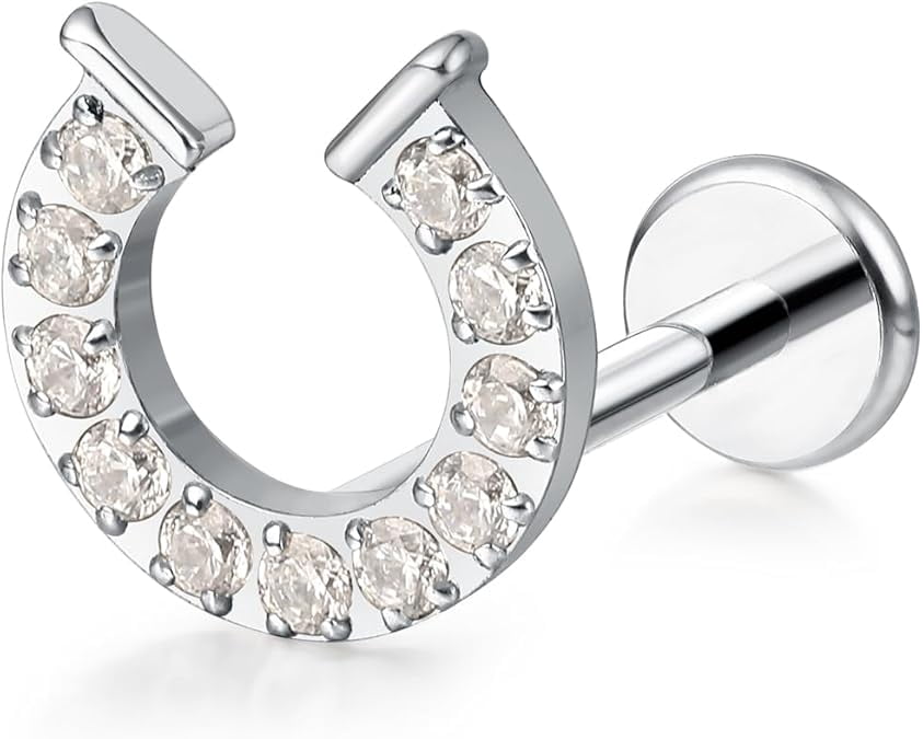 Piercings Acero Quirurgico Piercings LOLIAS Acero Inoxidable 16G - 4 Pares Con Circonitas - Para Tragus, Labio Y Nariz Piercings 16g Tragus Labio
