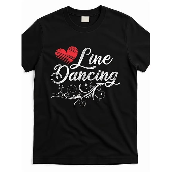 line dancing line dance Design Street Trending Style Casual Love Lover Tee Men'S Comfortable Cotton Round Neck Short Sleeves T-shirt