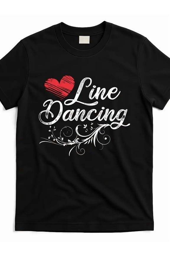 line dancing line dance Design Street Trending Style Casual Love Lover Tee Men'S Comfortable Cotton Round Neck Short Sleeves T-shirt