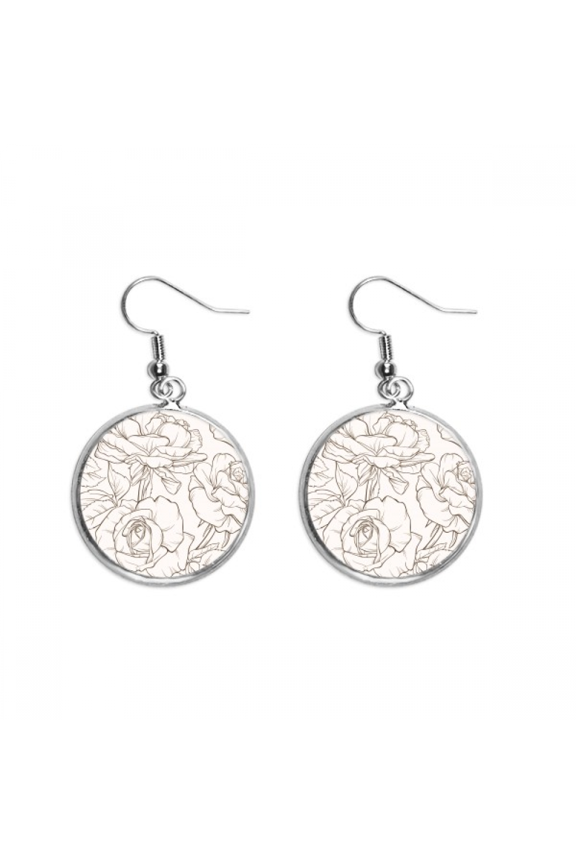 line drawing drawing art ear dangle silver drop ear jewelry woman