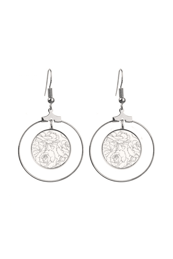line drawing drawing art earrings dangle hoop jewelry drop circle