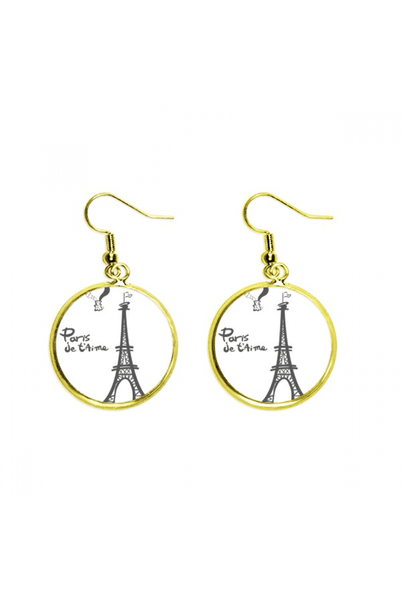 line drawing eiffel tower outline paris earring dangle en drop earring jewelry woman