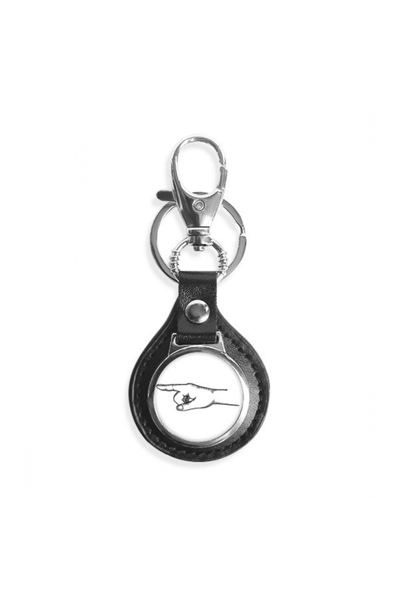 line drawing left gesture pattern key link chain keyholder finder hook metal
