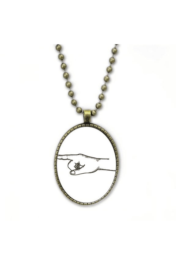 line drawing left gesture pattern necklace vintage chain bead pendant jewelry collection