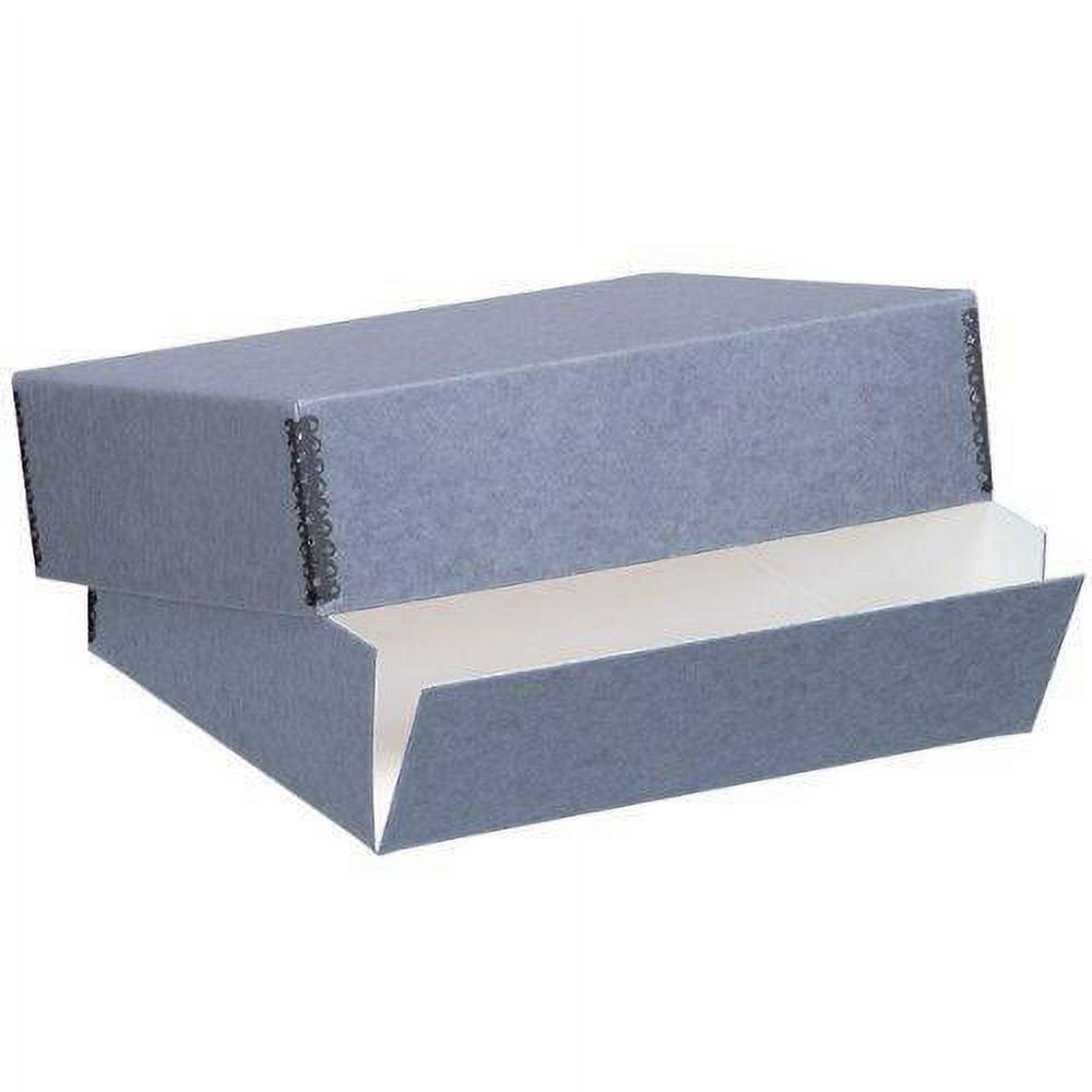 lineco museum archival drop-front storage box, acid-free with metal edges,  8.5 x 11 x 3 inches, gray (733-0811)