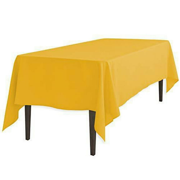 linentablecloth gold 60 x 102 in. rectangular polyester tablecloth, 60" x 102"